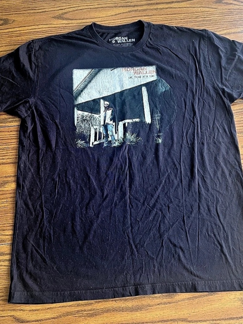 Morgan Wallen One Thing At A Time Album Cover Tour T-Shirt Graphic Tee Black XL